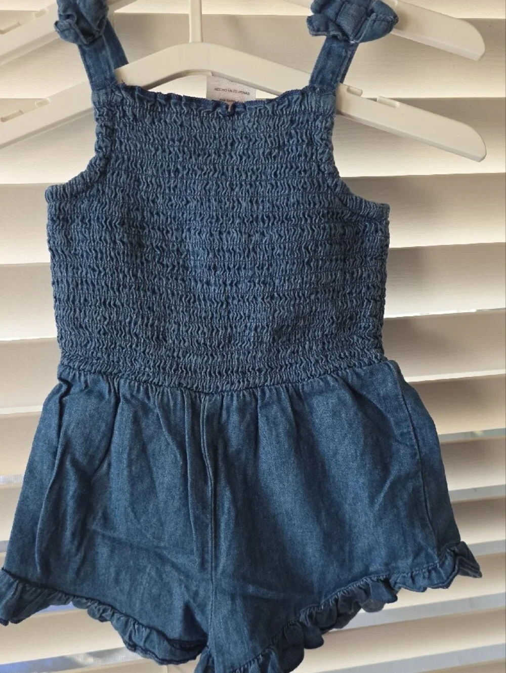 wonder nation Light Blue Smocked Strap Romper One-Piece